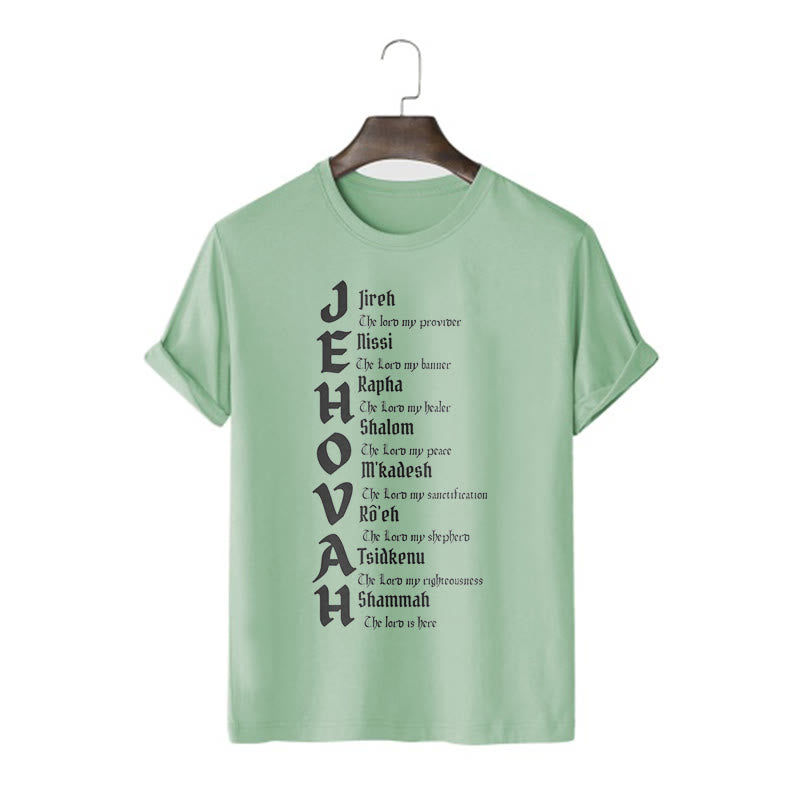 Christianartworkshop Minimalist Style Names Of Jehovah Short Sleeve T-shirt - Light Green - 2XL - image 9