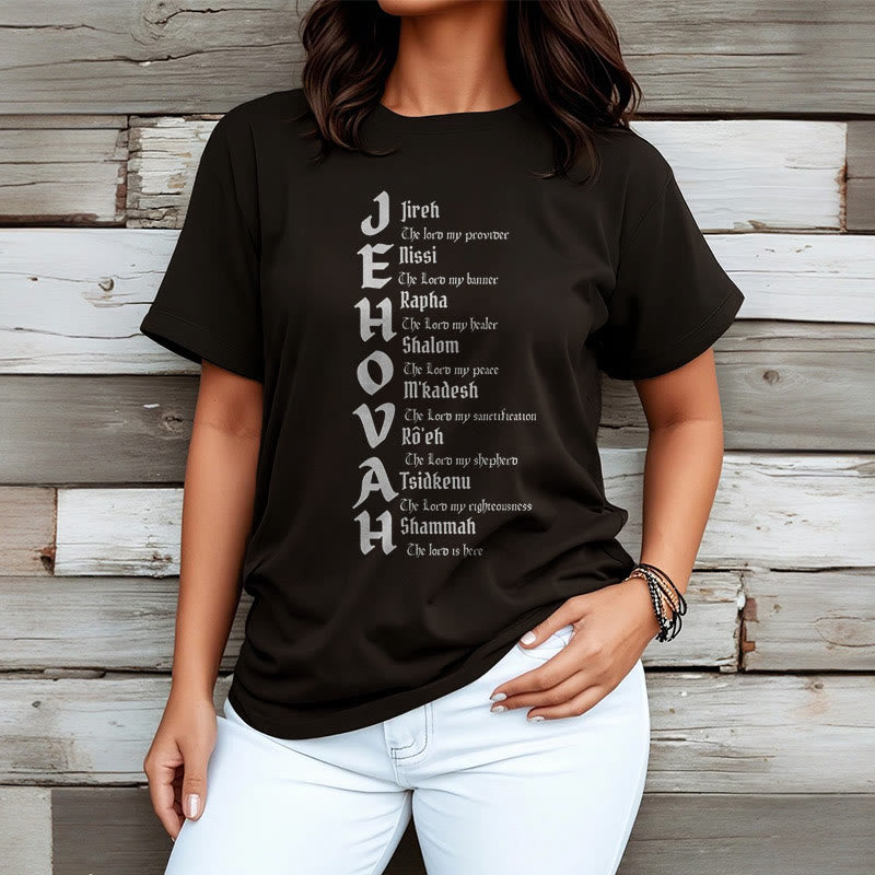 Christianartworkshop Minimalist Style Names Of Jehovah Short Sleeve T-shirt - image 1