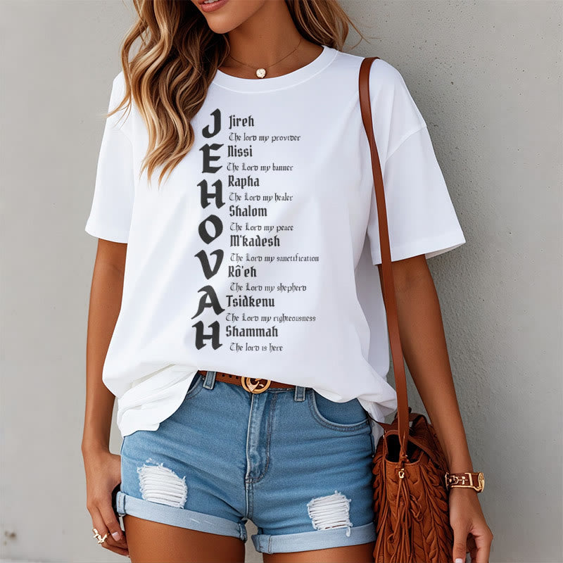 Christianartworkshop Minimalist Style Names Of Jehovah Short Sleeve T-shirt - image 5