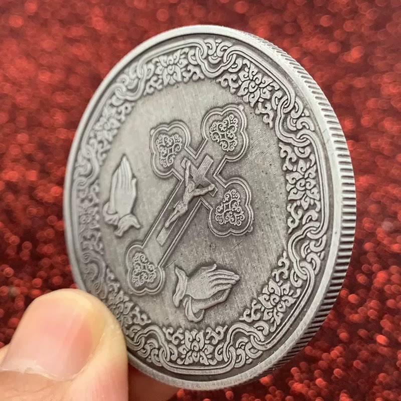 Classic Style the Jesus Crown of Thorns Protection Strengthen Connection Coin