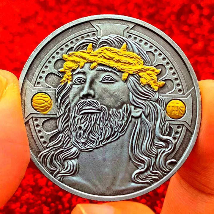 Classic Style the Jesus Crown of Thorns Protection Strengthen Connection Coin