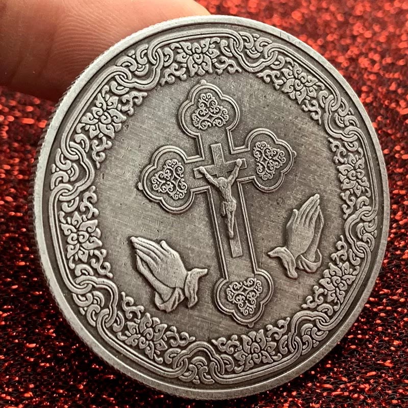 Classic Style the Jesus Crown of Thorns Protection Strengthen Connection Coin