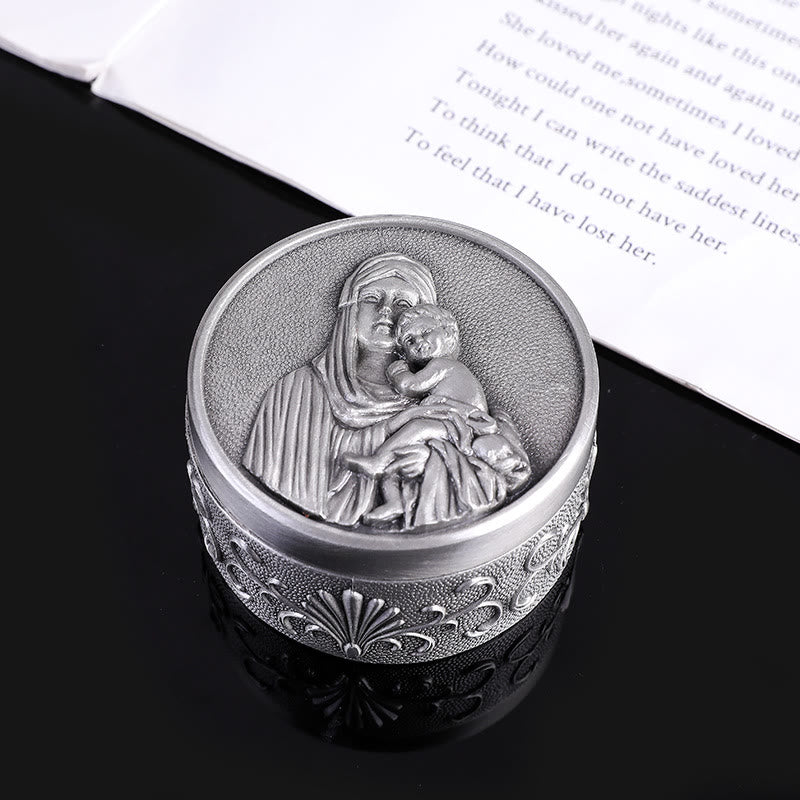 Christianartworkshop Classic Retro Style Crafted Madonna and Child Zinc Alloy Storage Box - Madonna and Child - image 0