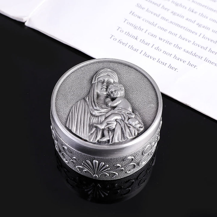 Christianartworkshop Classic Retro Style Crafted Madonna and Child Zinc Alloy Storage Box - Madonna and Child - image 0