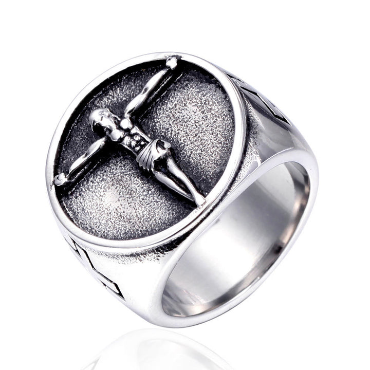 Christianartworkshop Classic Retro Style Jesus Cross Crucifix Symbol Blessed Faith Ring - image 6