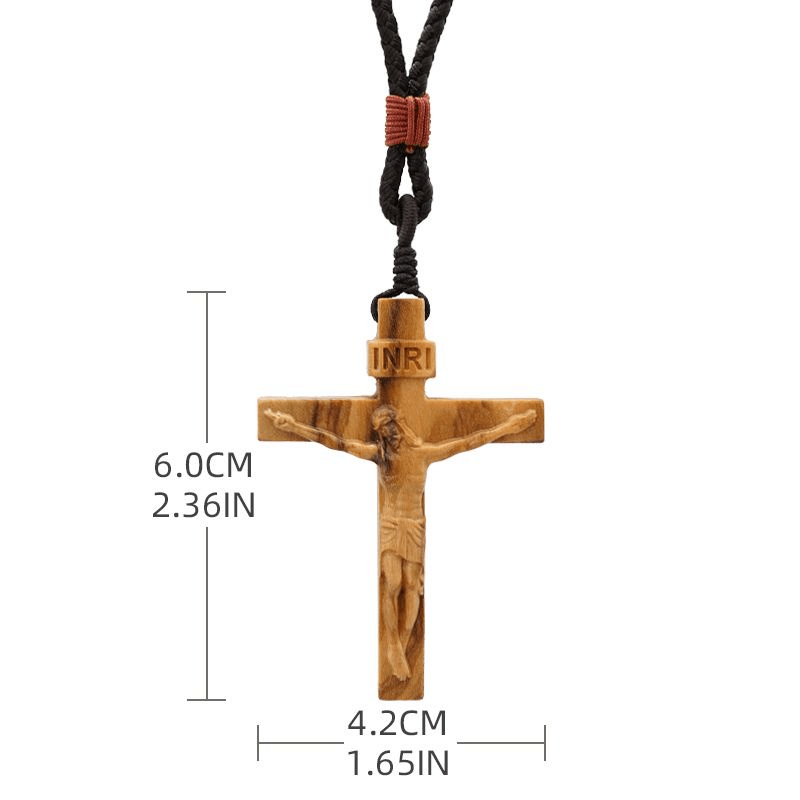 Christianartworkshop FAITH AS YOUR ARMOR: Jesus Crucifix Wooden Necklace - image 12