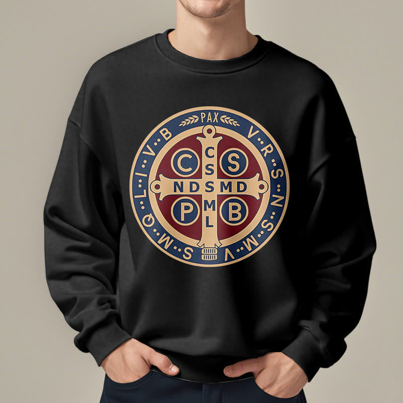 Classic Colored Style St. Benedict Protector Fleece Lined Polyester Sweatshirt - image 1