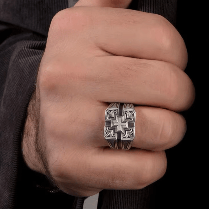 Christianartworkshop Bold & Detailed Style Intricate Gothic Cross Ring Religious Jewelry - image 3