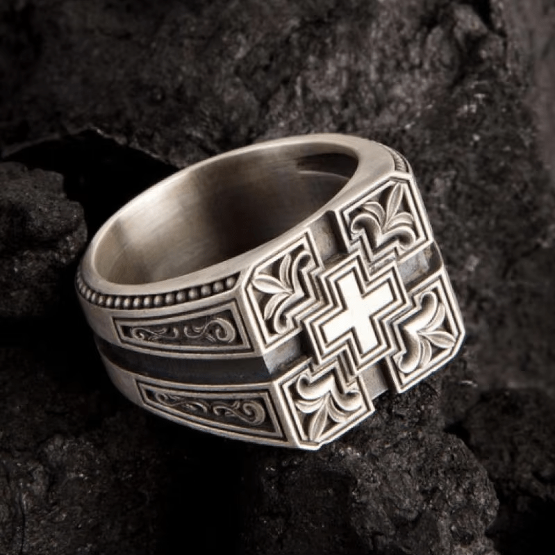Christianartworkshop Bold & Detailed Style Intricate Gothic Cross Ring Religious Jewelry - image 1