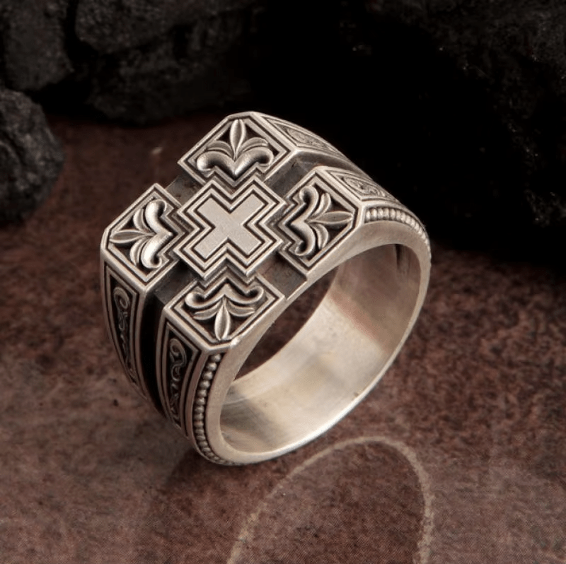 Christianartworkshop Bold & Detailed Style Intricate Gothic Cross Ring Religious Jewelry - image 2