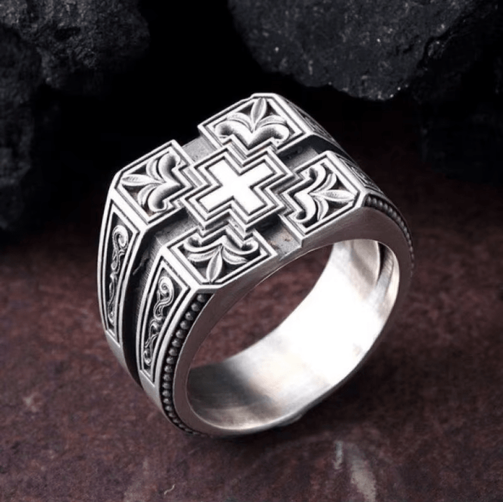 Christianartworkshop Bold & Detailed Style Intricate Gothic Cross Ring Religious Jewelry - Adjustable - image 0