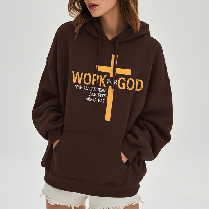 Christianartworkshop Classic Style Cross Work For God Fleece Lined Polyester Hoodie - image 17