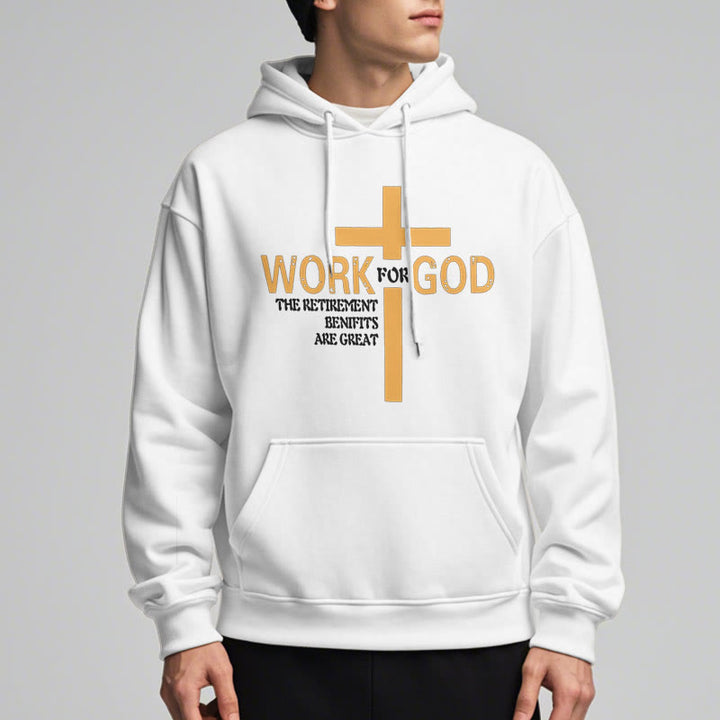 Christianartworkshop Classic Style Cross Work For God Fleece Lined Polyester Hoodie - image 7