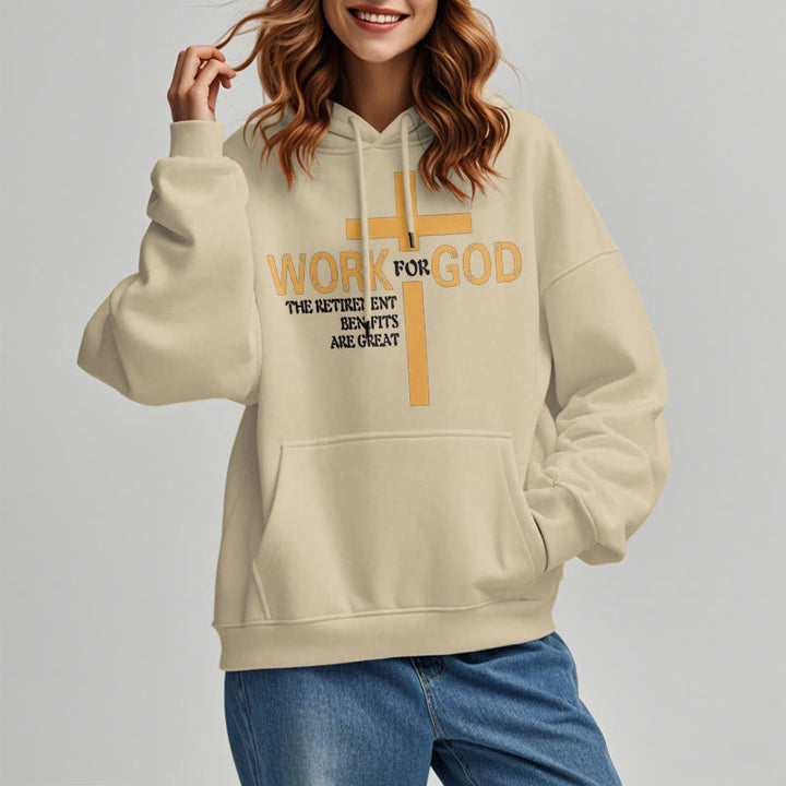 Christianartworkshop Classic Style Cross Work For God Fleece Lined Polyester Hoodie - image 12