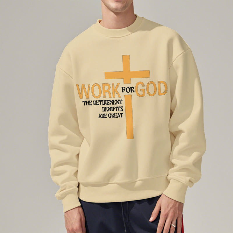 Christianartworkshop Classic Style Cross Work For God Fleece Lined Polyester Sweatshirt - image 12