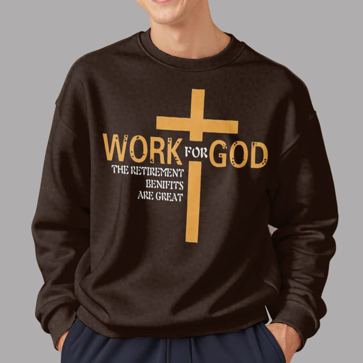 Christianartworkshop Classic Style Cross Work For God Fleece Lined Polyester Sweatshirt - image 18