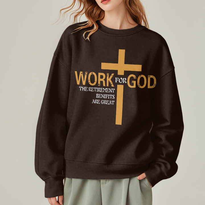 Christianartworkshop Classic Style Cross Work For God Fleece Lined Polyester Sweatshirt - image 17