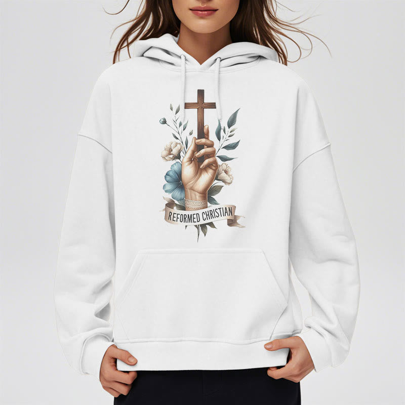 Classic Colored Style Reformed Christian Faith Fleece Lined Polyester Hoodie - image 1
