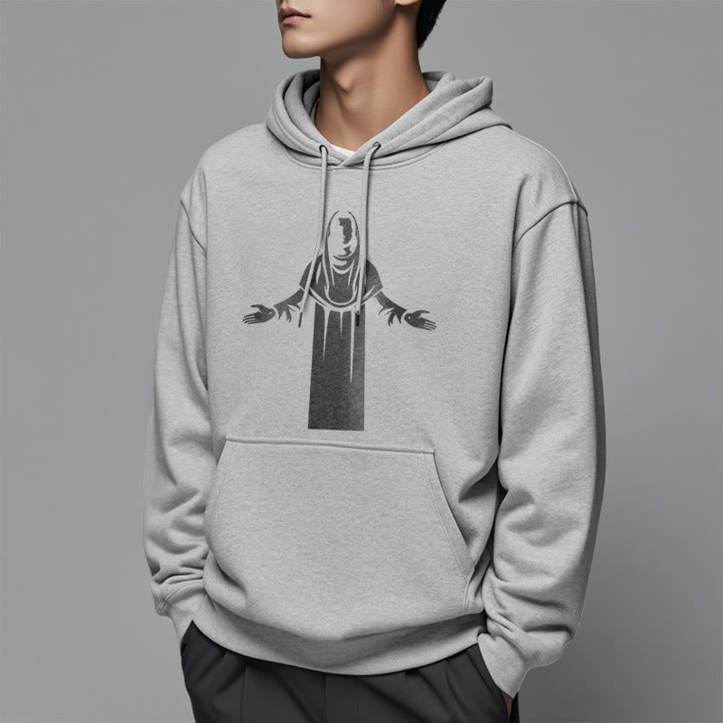 Classic Style Saint Figure Hands Open Praying Fleece Lined Polyester Hoodie - image 32