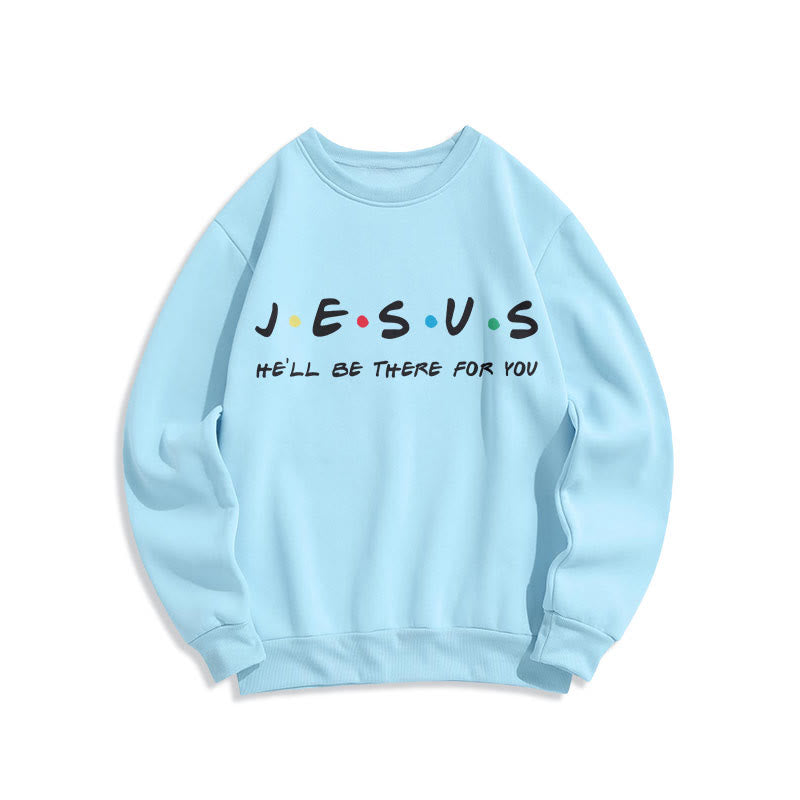 Christianartworkshop Modern Style Jesus He'll Be There For You Fleece Lined Polyester Sweatshirt - Blue - 2XL - image 25