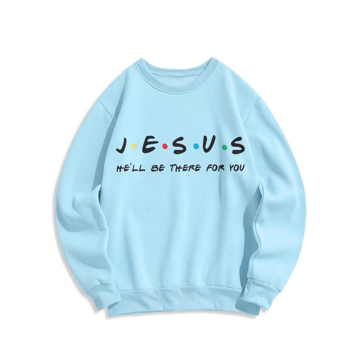 Christianartworkshop Modern Style Jesus He'll Be There For You Fleece Lined Polyester Sweatshirt - Blue - 2XL - image 25