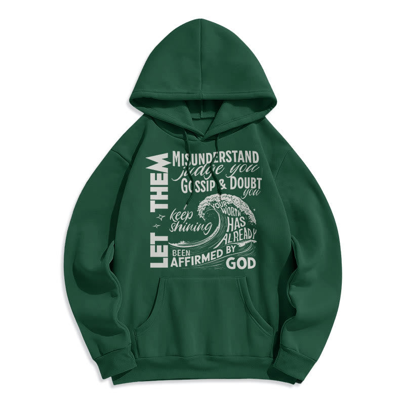 Modern Style Affirmed By God Fleece Lined Polyester Hoodie - Green - 2XL - image 20