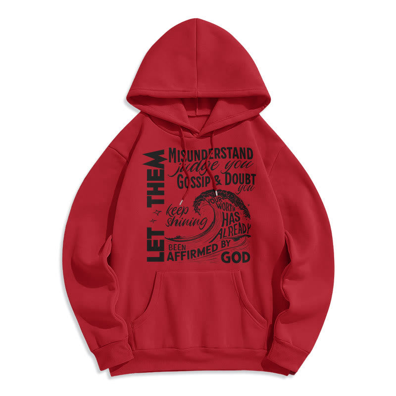 Modern Style Affirmed By God Fleece Lined Polyester Hoodie - Red - 2XL - image 35