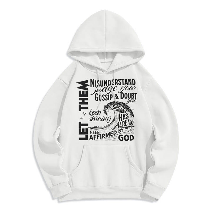 Modern Style Affirmed By God Fleece Lined Polyester Hoodie - White - 2XL - image 10