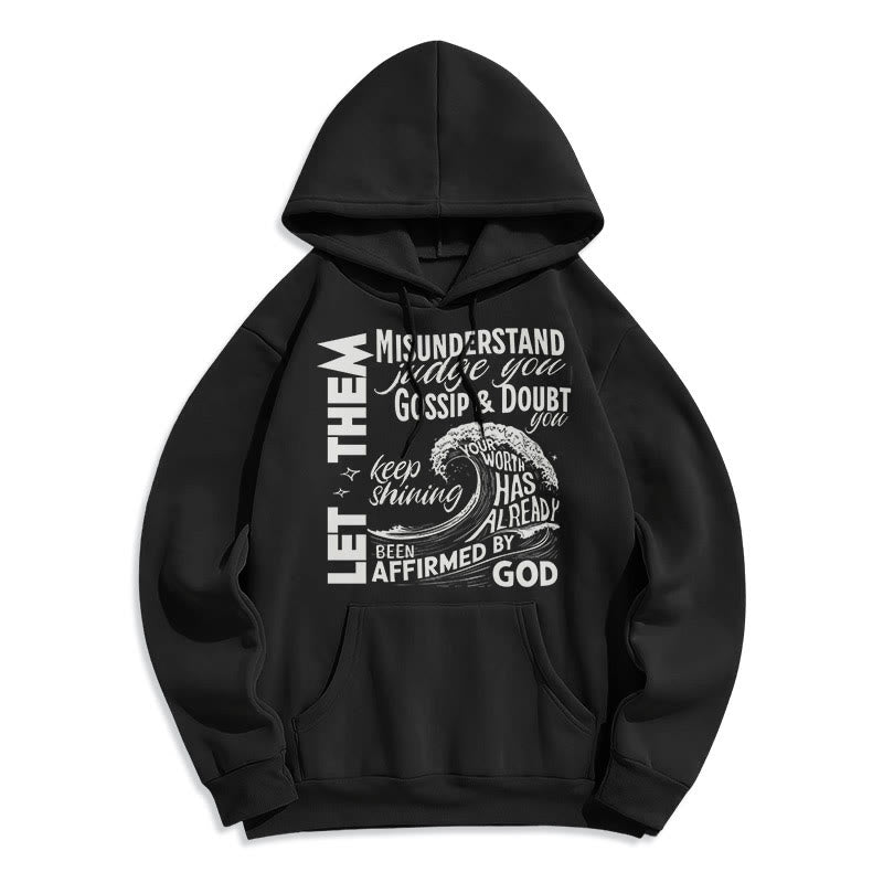 Modern Style Affirmed By God Fleece Lined Polyester Hoodie - Black - 2XL - image 5
