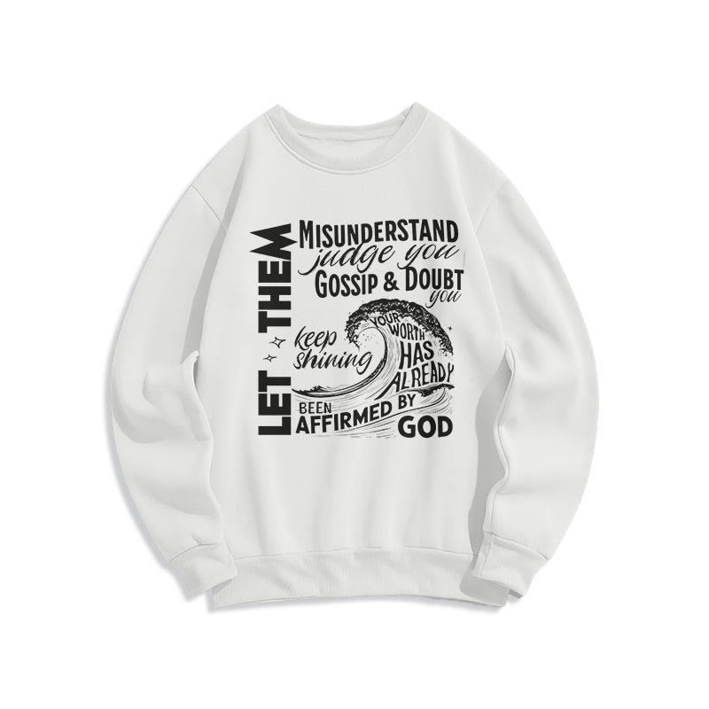 Modern Style Affirmed By God Fleece Lined Polyester Sweatshirt - White - 2XL - image 10