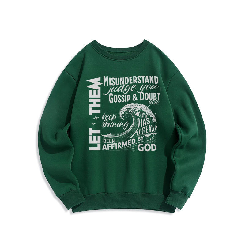 Modern Style Affirmed By God Fleece Lined Polyester Sweatshirt - Green - 2XL - image 20