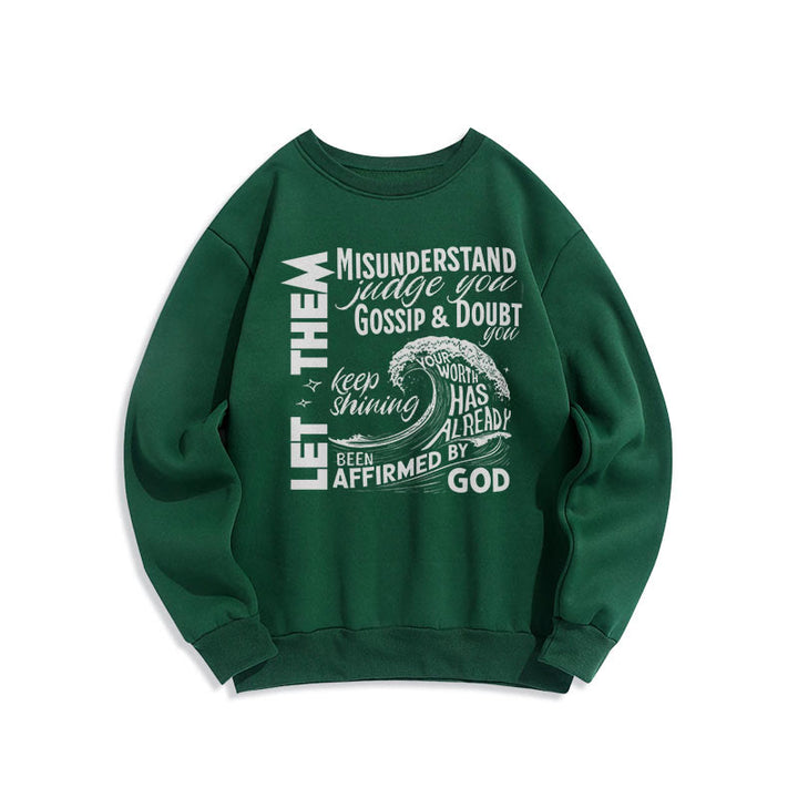 Modern Style Affirmed By God Fleece Lined Polyester Sweatshirt - Green - 2XL - image 20