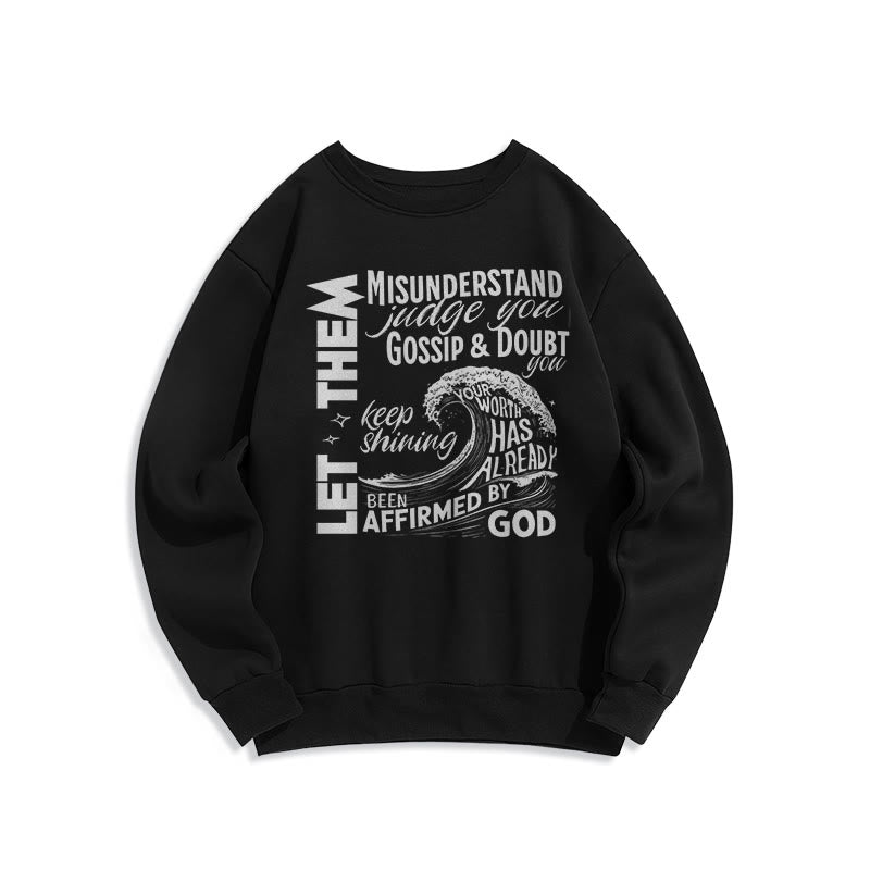 Modern Style Affirmed By God Fleece Lined Polyester Sweatshirt - Black - 2XL - image 5
