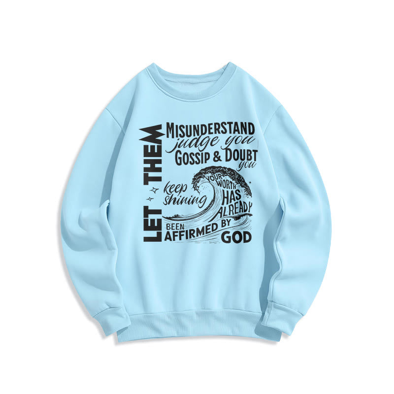 Christianartworkshop Modern Style Affirmed By God Fleece Lined Polyester Sweatshirt - Blue - 2XL - image 25