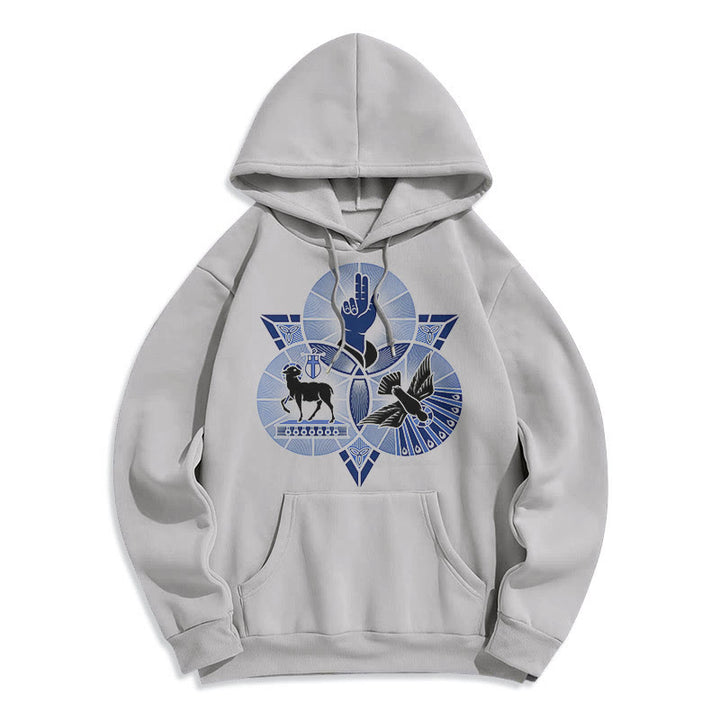 Modern Style St. Benedict Lamb Of God Dove Fleece Lined Polyester Hoodie - Grey - 2XL - image 30