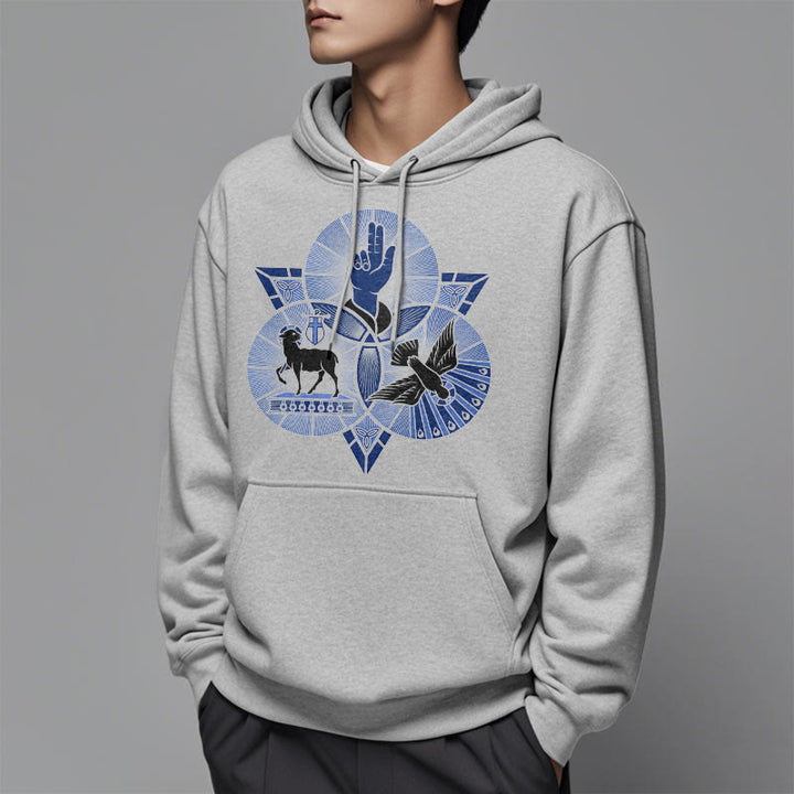 Christianartworkshop Modern Style St. Benedict Lamb Of God Dove Fleece Lined Polyester Hoodie - image 33