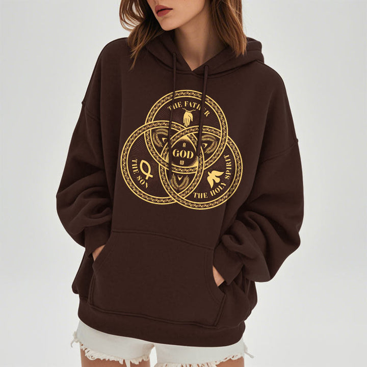 Christianartworkshop Classic Style Sacred Trinity Unity Fleece Lined Polyester Hoodie - image 17
