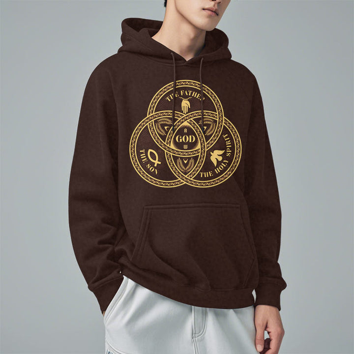 Christianartworkshop Classic Style Sacred Trinity Unity Fleece Lined Polyester Hoodie - image 18