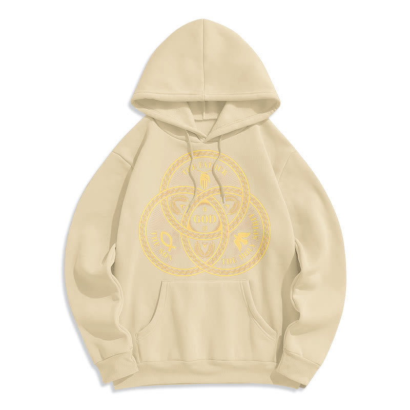 Christianartworkshop Classic Style Sacred Trinity Unity Fleece Lined Polyester Hoodie - Beige - 2XL - image 10