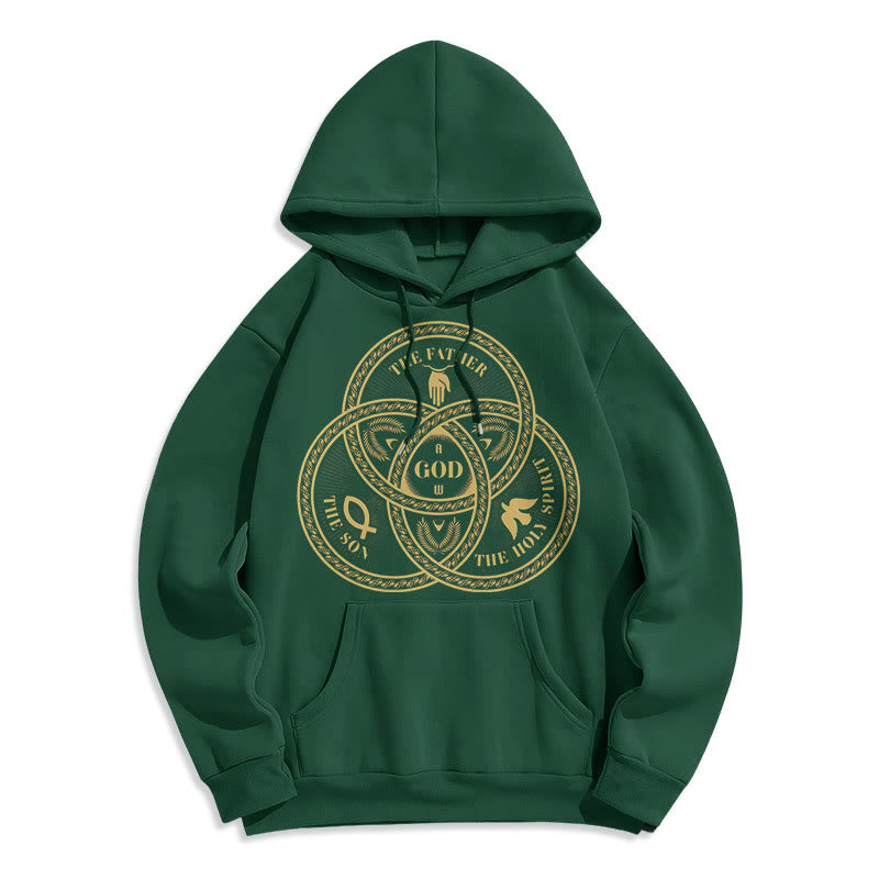 Christianartworkshop Classic Style Sacred Trinity Unity Fleece Lined Polyester Hoodie - Green - 2XL - image 20