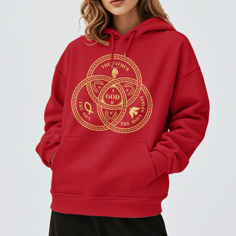 Christianartworkshop Classic Style Sacred Trinity Unity Fleece Lined Polyester Hoodie - image 38