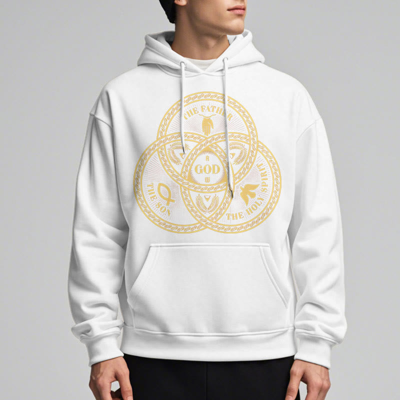 Christianartworkshop Classic Style Sacred Trinity Unity Fleece Lined Polyester Hoodie - image 8