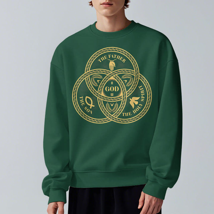 Christianartworkshop Classic Style Sacred Trinity Unity Fleece Lined Polyester Sweatshirt - image 23