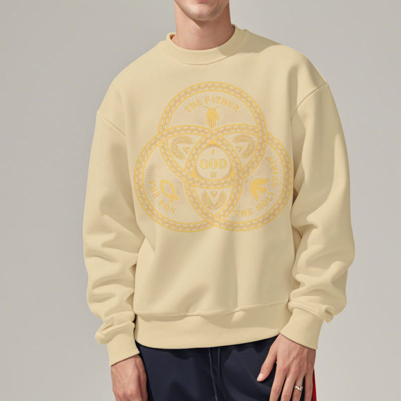 Christianartworkshop Classic Style Sacred Trinity Unity Fleece Lined Polyester Sweatshirt - image 13