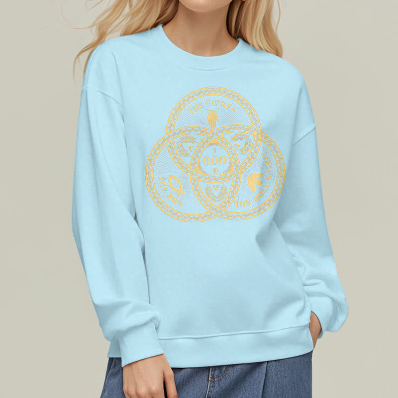 Christianartworkshop Classic Style Sacred Trinity Unity Fleece Lined Polyester Sweatshirt - image 27