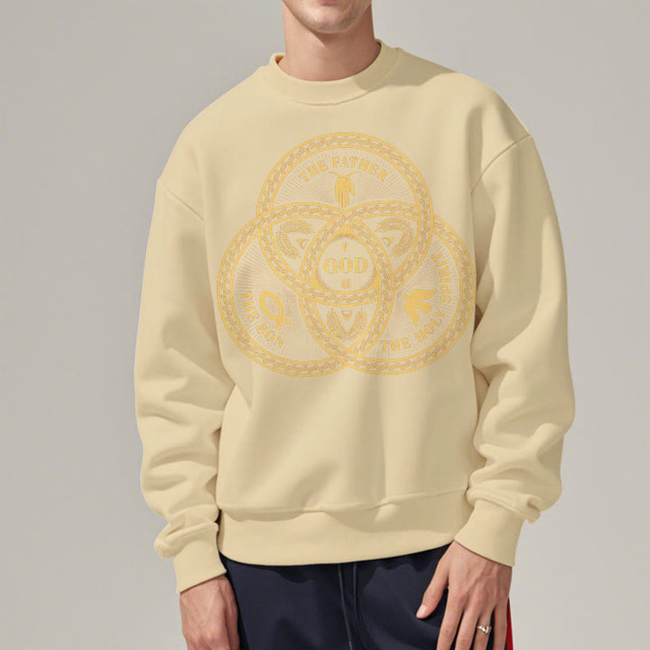 Christianartworkshop Classic Style Sacred Trinity Unity Fleece Lined Polyester Sweatshirt - image 13