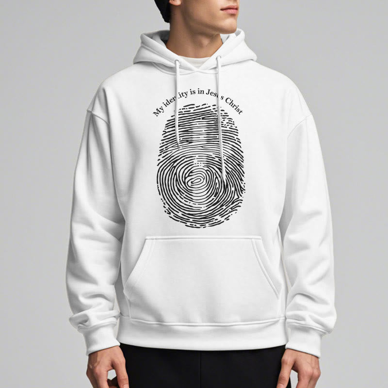 Classic Style My Identity Is In Jesus Christ Cross Fleece Lined Polyester Hoodie - image 1