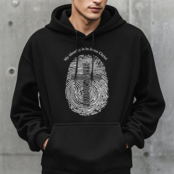 Classic Style My Identity Is In Jesus Christ Cross Fleece Lined Polyester Hoodie - image 7