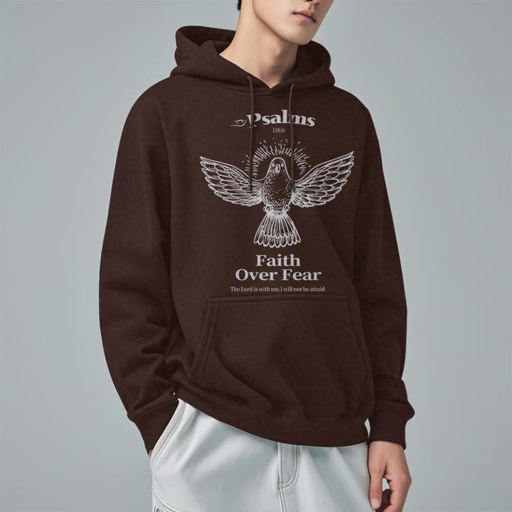 Classic Quotation Style Faith Over Fear Fleece Lined Polyester Hoodie - image 22