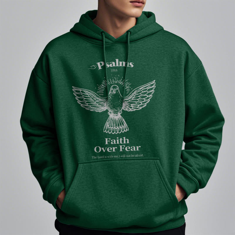 Classic Quotation Style Faith Over Fear Fleece Lined Polyester Hoodie - image 28